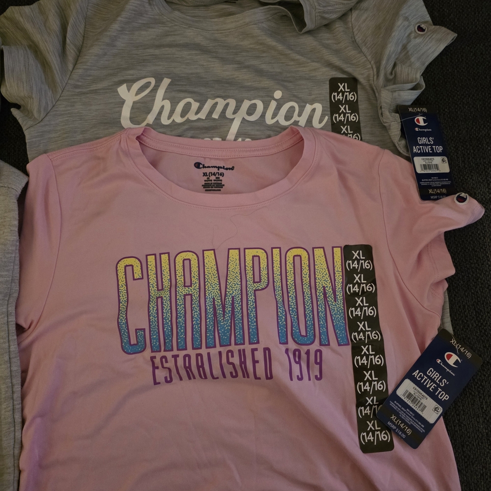 Champion Pink and Gray Active Tops